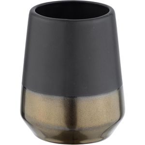 Wenko Zahnputzbecher Brandol, schwarz-kupfer, aus Keramik, 8 x 10 cm, 250 ml