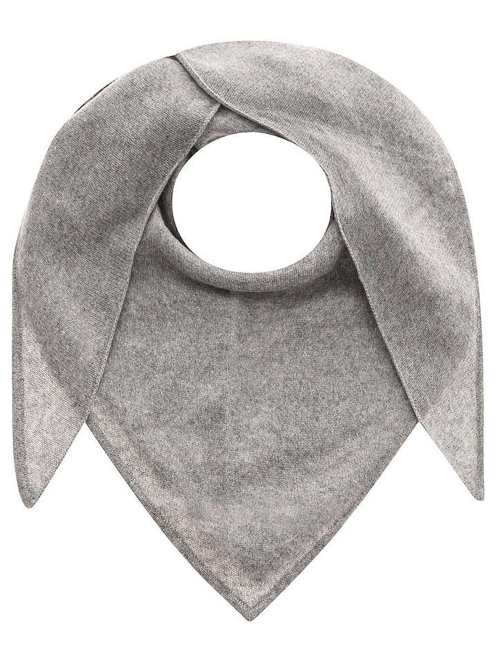 Zwillingsherz Kaschmir-Dreieckstuch in Grau - (L)174 x (B)70 cm - onesize