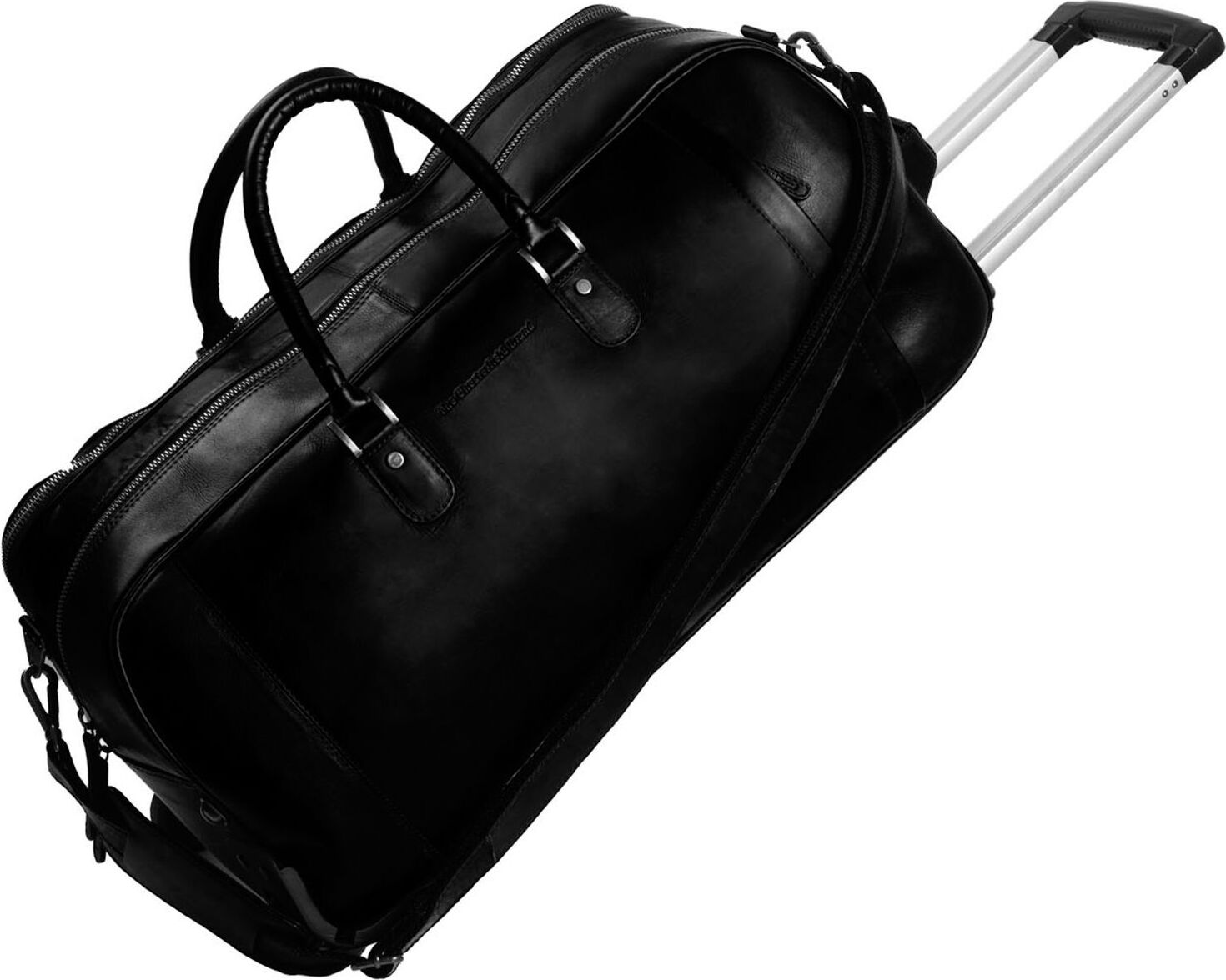 The Chesterfield Brand Leder Reisetasche Umhängetasche Jayven Trolley Travelbag Black schwarz 60cm