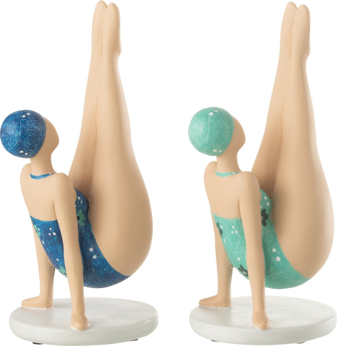J-Line Decoratief Figuur Vrouwen Yoga Op Handen - Polyresin - Mix - 2 stuks