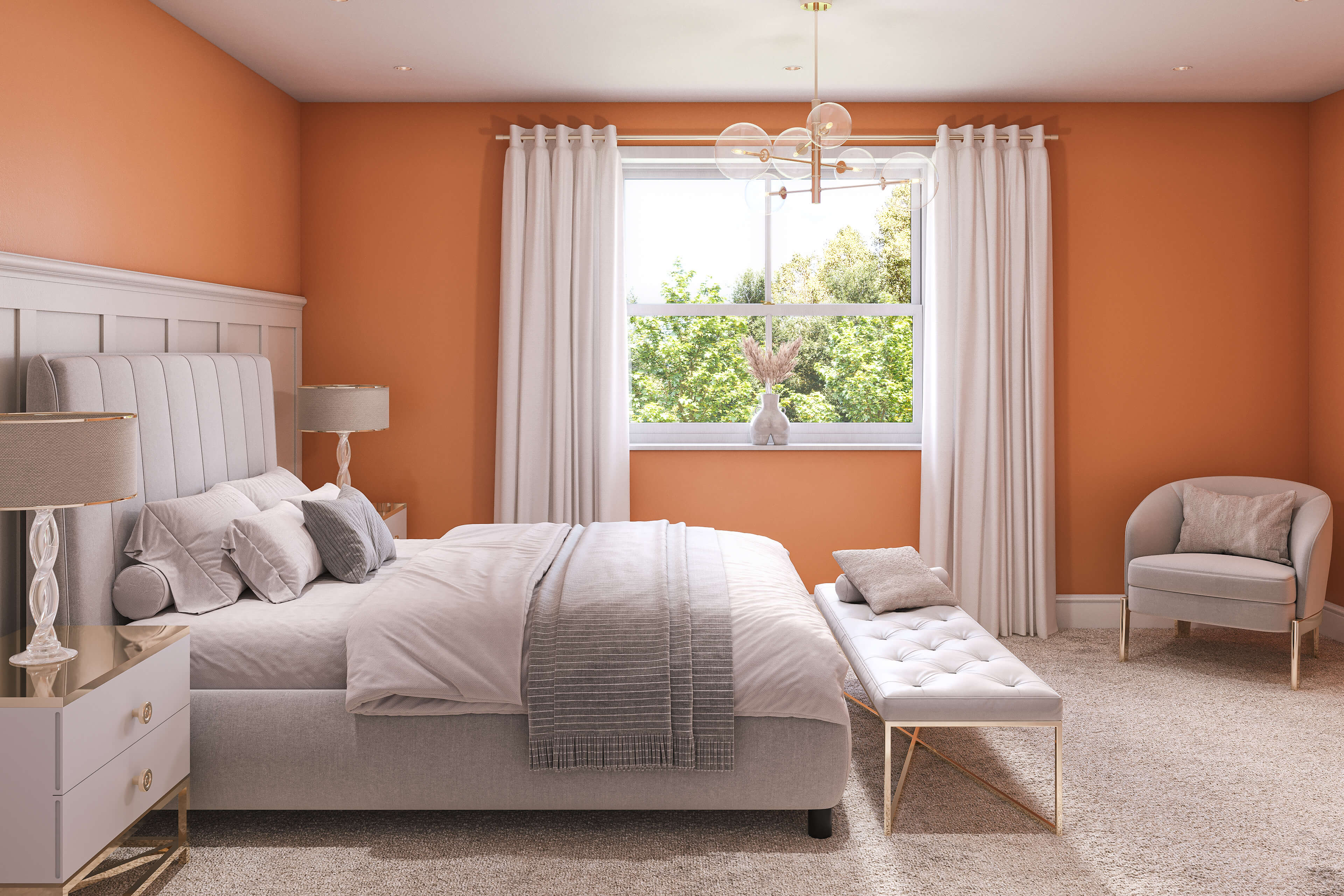 Hemway Wall Paint   Orange   Matt Emulsion Interior   Acrylic   Latex - Orange - 2.5L