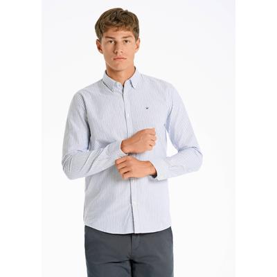 Businesshemd JUNK DE LUXE "Oxford-Hemd (Langarm) Relaxed Fit", Herren, Gr. S, Normalgrößen, blau (navy stripe), Obermaterial: 100% Baumwolle, Hemden