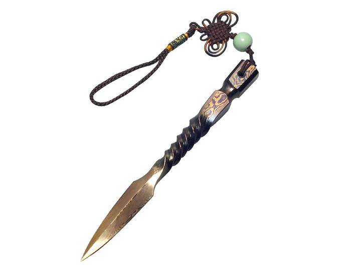 Couteau à thé à la main de haute qualité avec motif damas, aiguille à thé en acier, accessoires de service à thé Pu'er, cadeau