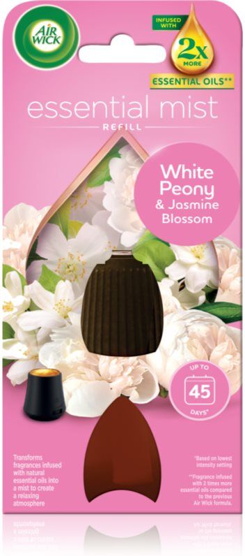 Air Wick Essential Mist White Peony&Jasmine Blossom recharge pour diffuseur d'huiles essentielles 20 ml
