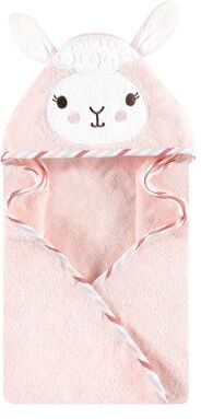 Hudson Baby Infant Girl Cotton Animal Face Hooded Towel, Pink Llama, One Size - Pink Llama - One Size