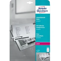 AVERY Zweckform 3482 Selbstklebefolie DIN A4 Transparent 210 x 297 mm 25 Blatt