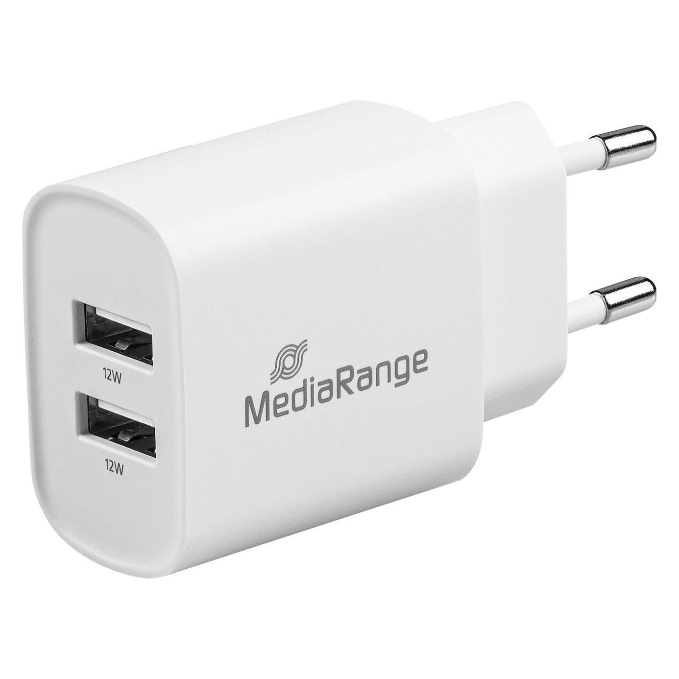 MediaRange Steckdosen-Ladegerät (12 W, 2 Ports) (MRMA114)