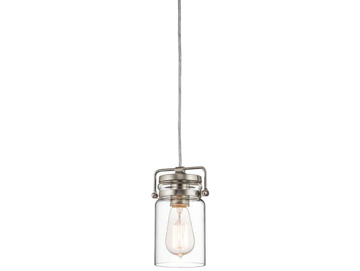 Suspension en métal et verre nickel brossé