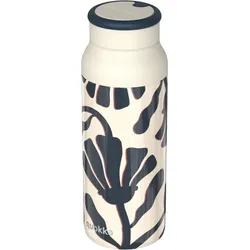 Quokka Echo Thermoflasche mit Blattmuster, 690 ml, beige-schwarz