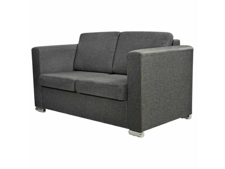 vidaXL Sofa 2-Sitzer Stoff Dunkelgrau