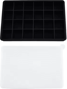 Inspire Curations 24 Grid Silicone Ice Cube Mold Big Square Ice Cube Tray Mold Ice Cube Maker Non toxic Durable Bar Pub Wine Ice Blocks Ma black Pro 1pc