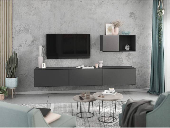 moebel-dich-auf Wohnwand VARIANTO 5, (5- teilig., 3x Schrank mit Klappe, 1x Regal offen, 1x Schrank mit Tür)