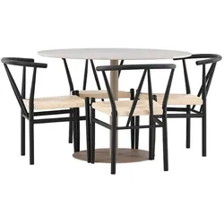 Ebuy24, Essgruppe, Essgruppe Lycke (MDF, Polyrattan, Stahl)