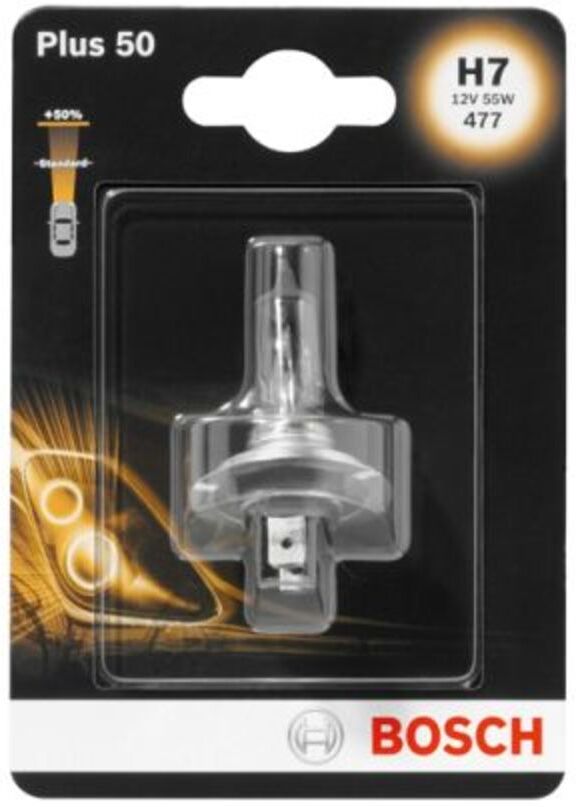 Bosch Lampada alogena H7 Plus 50% 12V, 55W, 1 Pezzo