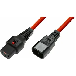 MicroConnect, Verlängerungskabel, IEC Lock C13 to C14, 0,5m Red (0.50 m)
