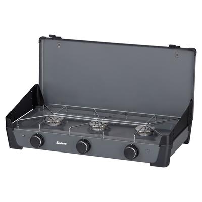 Gaskocher ENDERS "Bondy 3", grau, B:28cm H:10cm L:61cm, Edelstahl, Stahl, Gaskocher, Campingkocher mit 3 leistungsstarken Brennern