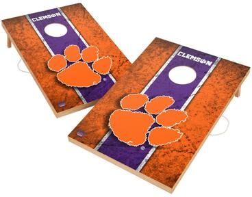 Skip's Garage Vintage Clemson University Tigers Regulation 2x4 Cornhole Set
