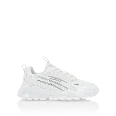 Sneaker PLEIN SPORT "Laufschuh", Kinder, Gr. 25, Normalschaft, weiß (01, weiß), Schuhe Sneaker
