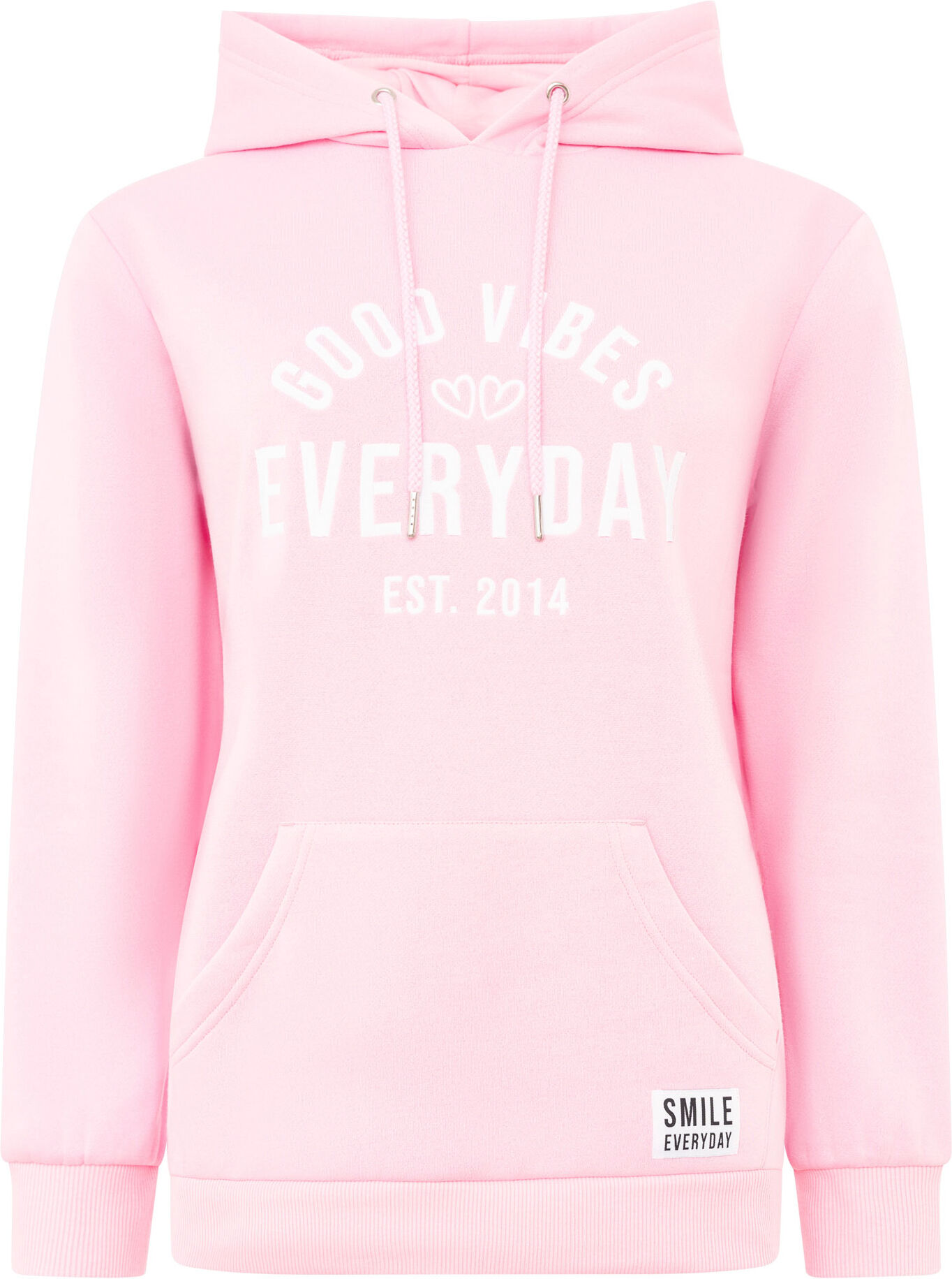 Hoodie ZWILLINGSHERZ "Everyday", Damen, Gr. L/XL, pink (rosa), Sweatware, Obermaterial: 80% Polyester, 20% Baumwolle, Sweatshirts Hoodie, Mini-Me,mit Stickerei und positiver Botschaft