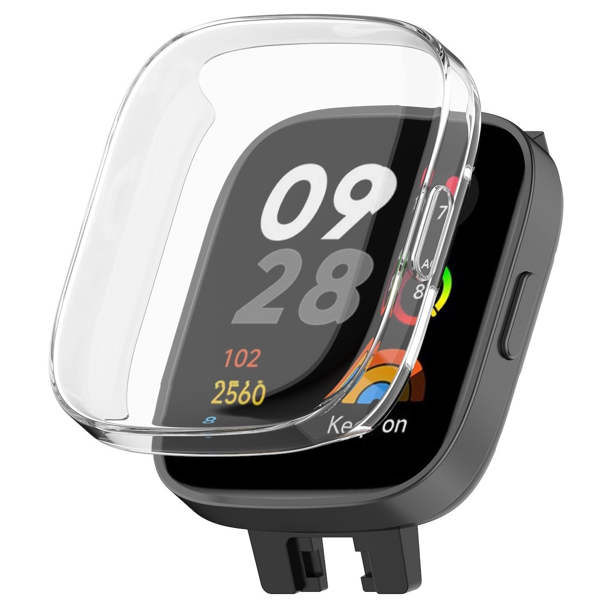 Wigento Transparante TPU-horlogekast met elektroplating voor Xiaomi Redmi Watch 3