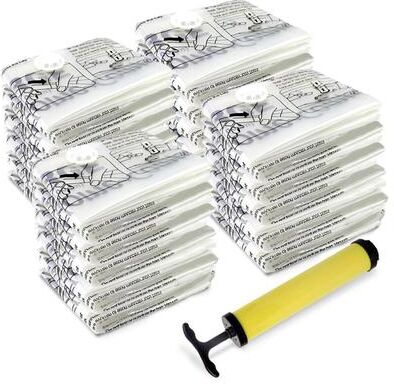 Hastings Home Vacuum Sealer Bags - Airtight Space Saver Bags in 4 Sizes, Pump Included by Home-Complete