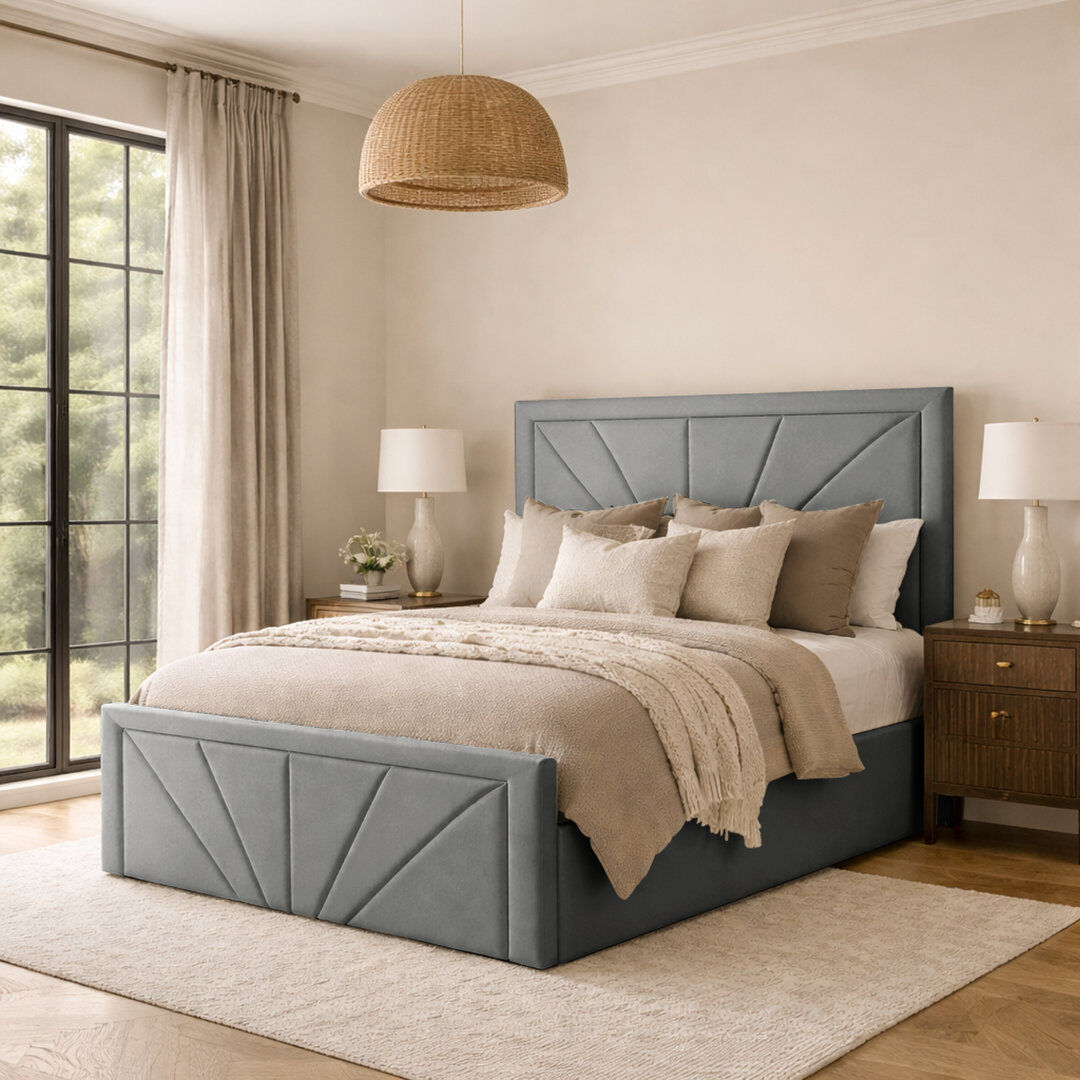 17 Stories Phoenix Upholstered Storage Bed Frame Grey Single (3')