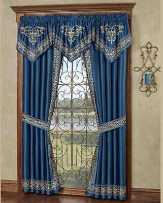 Touch of Class Buckingham Ascot Valance Sapphire 32 x 22, 32 x 22, Sapphire