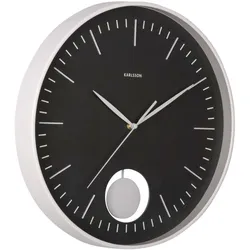 Karlsson, Wanduhr, Wanduhr Grato Pendulum 40.6 cm, Schwarz/Warmgrau (40.60 cm)