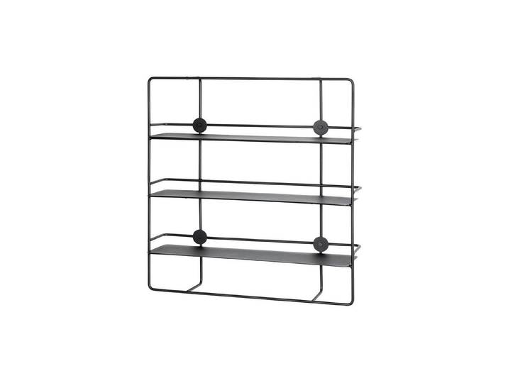 HAKU Wandregal NISSEDAL 3 Wandregal Schwarz - Metall - H. 56cm x B. 53cm, 1xWandregal, Wandboard - Regalbrett - Wandablage - Häneregal