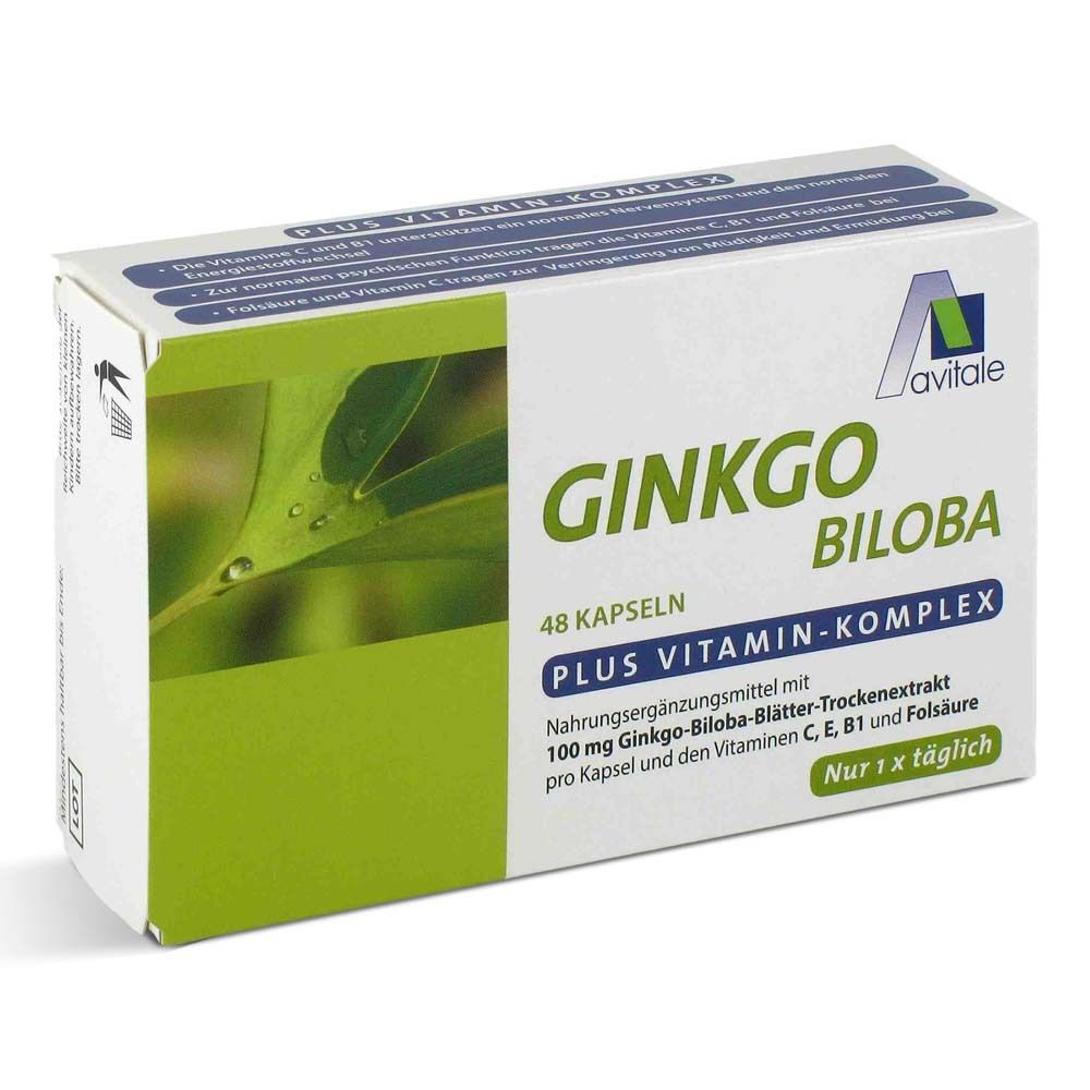 Ginkgo 100 mg Kapseln+B1+C+E 48 St Kapseln
