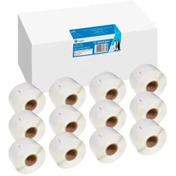 G&G, Etikettenrolle, 12x 260 Etiketten -VORTEILSPACK- Kompatibel mit Dymo 99012/ s0722400 (36 mm)