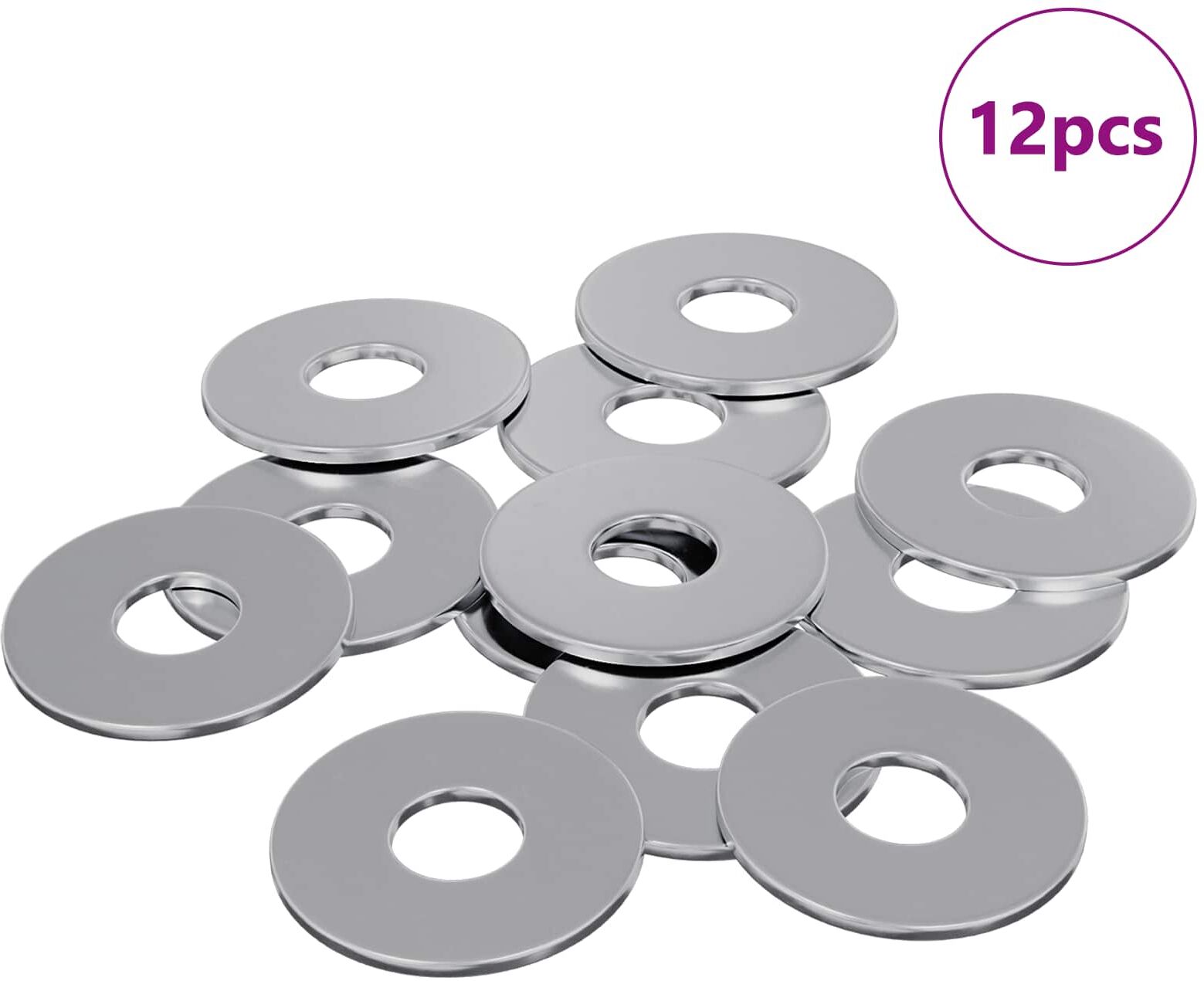 vidaXL Rondelles 12 pc Argenté 18 x 18 x 1,2 mm Fer