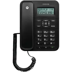 Motorola CT202 Schwarz Schnurtelefon, 10 Speicher, Freisprechen, Musik, Anrufer-ID, Wahlwiederholung – Schwarz