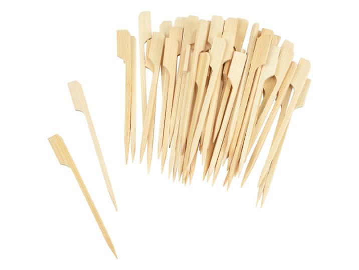 Cocktailspiesse 50er-Set aus Bambus, Lebensmittelspiesse mit breiteren Enden, 9 cm
