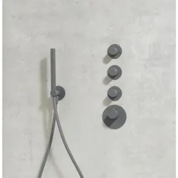 Herzbach Deep Grey Wannenset 23.914400.1.06 mit Konushalter/Brauseanschlussbogen, grau matt