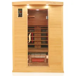 Dewello® Infrarotkabine PIERSON PRO 135x105cm Hemlock-Zeder inkl. DUO Strahler, Vollspektrumstrahler   Infrarotsauna