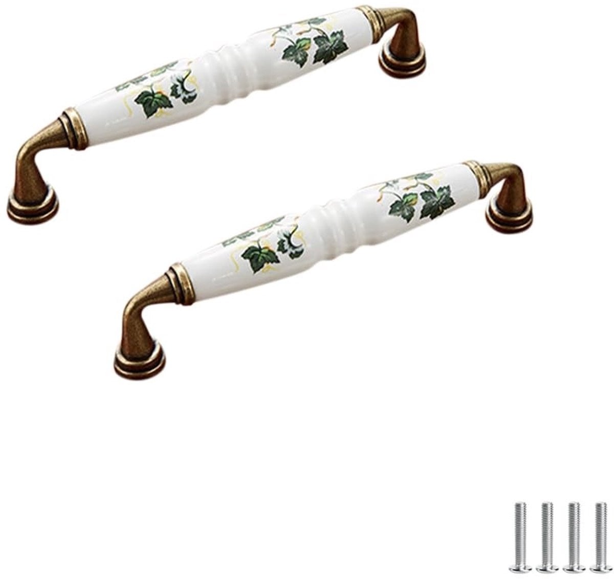 Dailygoods Antieke Keramische Handgrepen - 4 stuks - Vintage