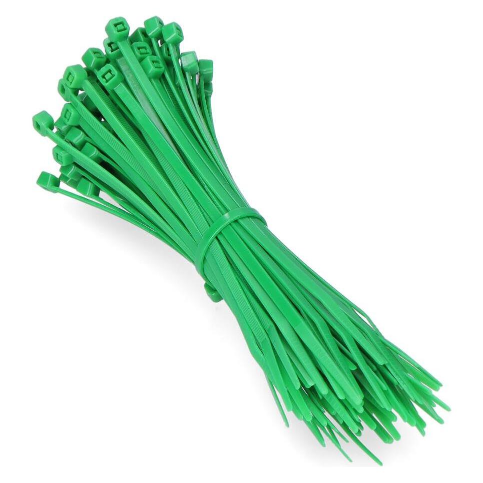 EDM Grüne Krawatten 150x3,5mm (Beutel 100 Stk.) aus hochwertigem Nylon (Kunststoffkabelbinder, 150 mm, 100 Stk.) (49377472)
