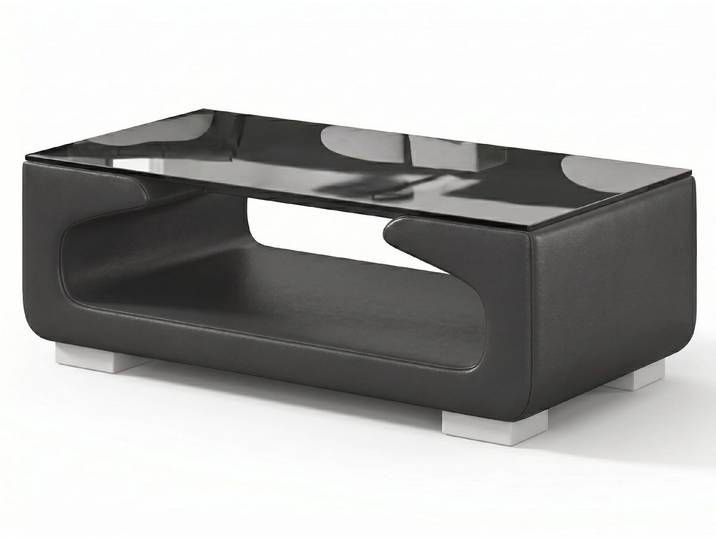 JVmoebel Couchtisch Eleganter Couchtisch Schwarz Glasplatte Modern Wohnzimmer Design Tisch