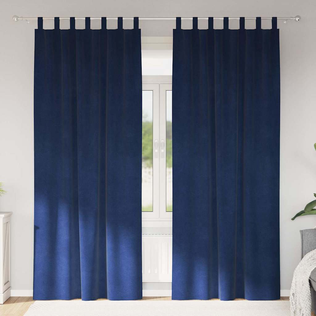 Fairmont Park Curtains With Curtains 2 Pcs Polyester Navy 140cm Width x 260cm Drop