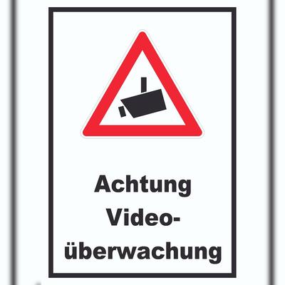 HB-Druck Achtung Videoüberwachung Schild A4 (210x297mm)