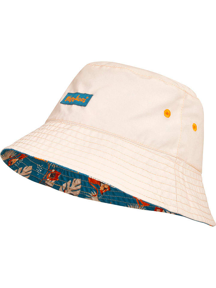 Playshoes Wende-Sonnenhut in Creme/ Blau/ Bunt - 51 cm