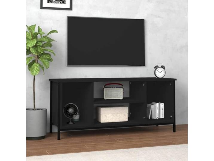 Console de télévision Noir - 102 x 35 x 45 cm - Bois d'ingénierie - Design contemporain