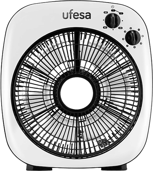 REACONDICIONADO Seminuevo Excelente Ventilador de sobremesa - Ufesa BF5030, 3 velocidades, Temporizador, 50W, 25 cm, Blanco