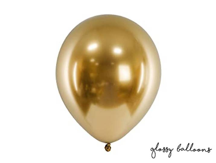 Partydeco ballonnen CHROME Goud 50 stuks