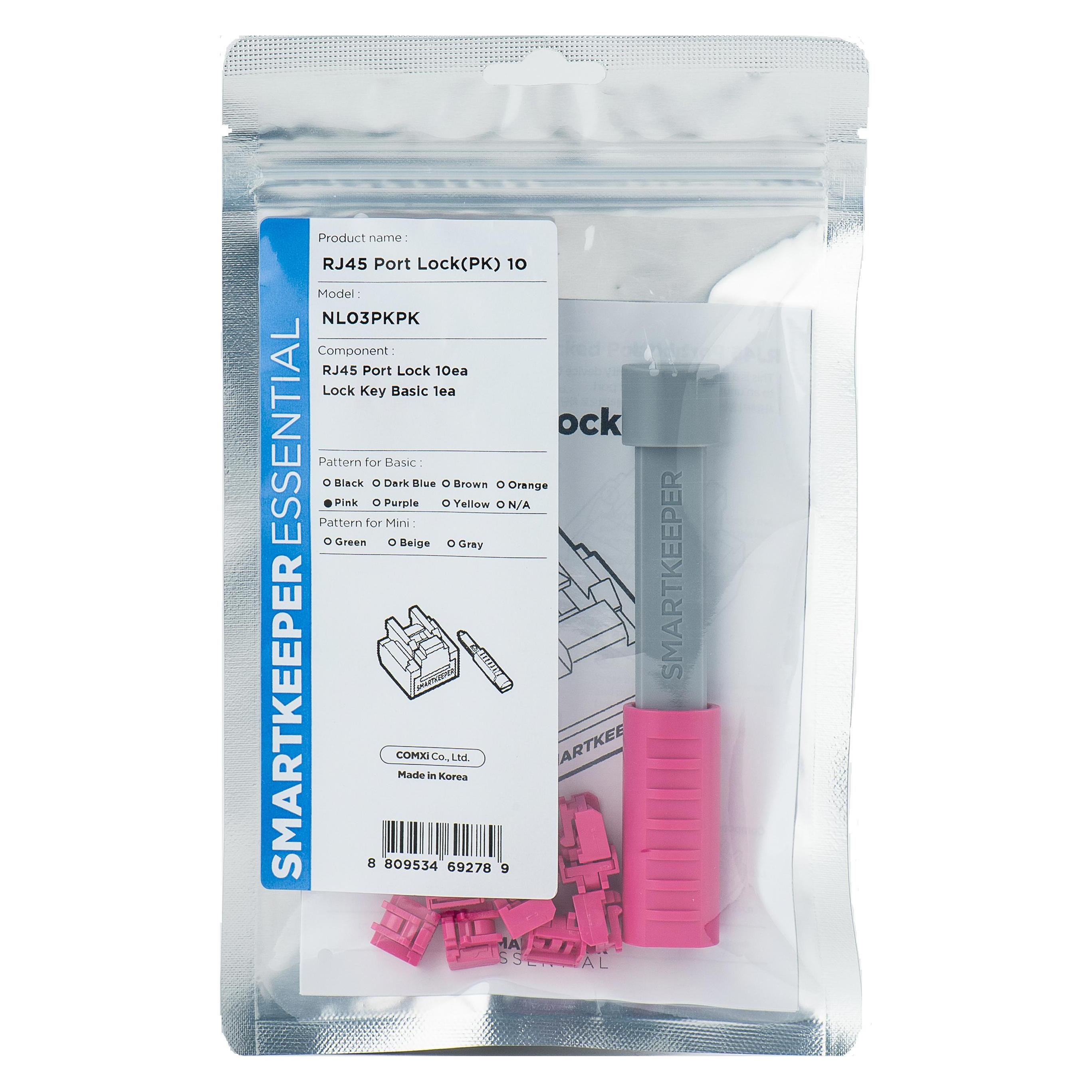 Smart Keeper 10 x RJ45 Port Schlösser mit 1 x BASIC Typ Schlüssel (NL03PKPK)