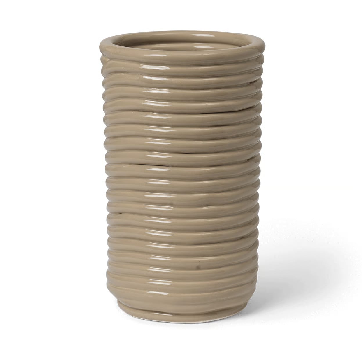 Ferm Living Corduroy vaas, beige, Hoogte: 21 cm