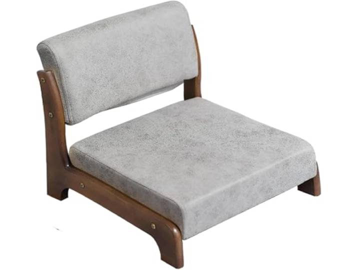 Yoeoefuo Bodenstuhl Floor Chair Bodenkissen Traditioneller Stuhl Japanischer TatamiStuhl Aus Holz Sitzgelegenheit Mit Rückenlehne Meditationsstuhl Multifunktional Indoor Möbel Teppichstuhl(Stil 2 b)