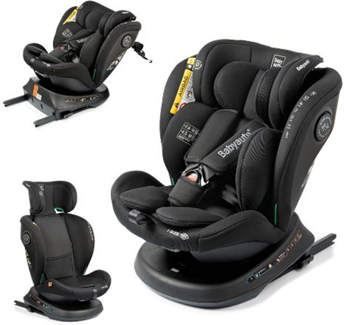 Babyauto Cadeira auto Aprecia Jet Black, giratória a 360º, para crianças de 40 a 150 cm