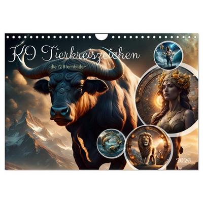 KI Tierkreiszeichen (Wandkalender 2026 DIN A4 quer), CALVENDO Monatskalender